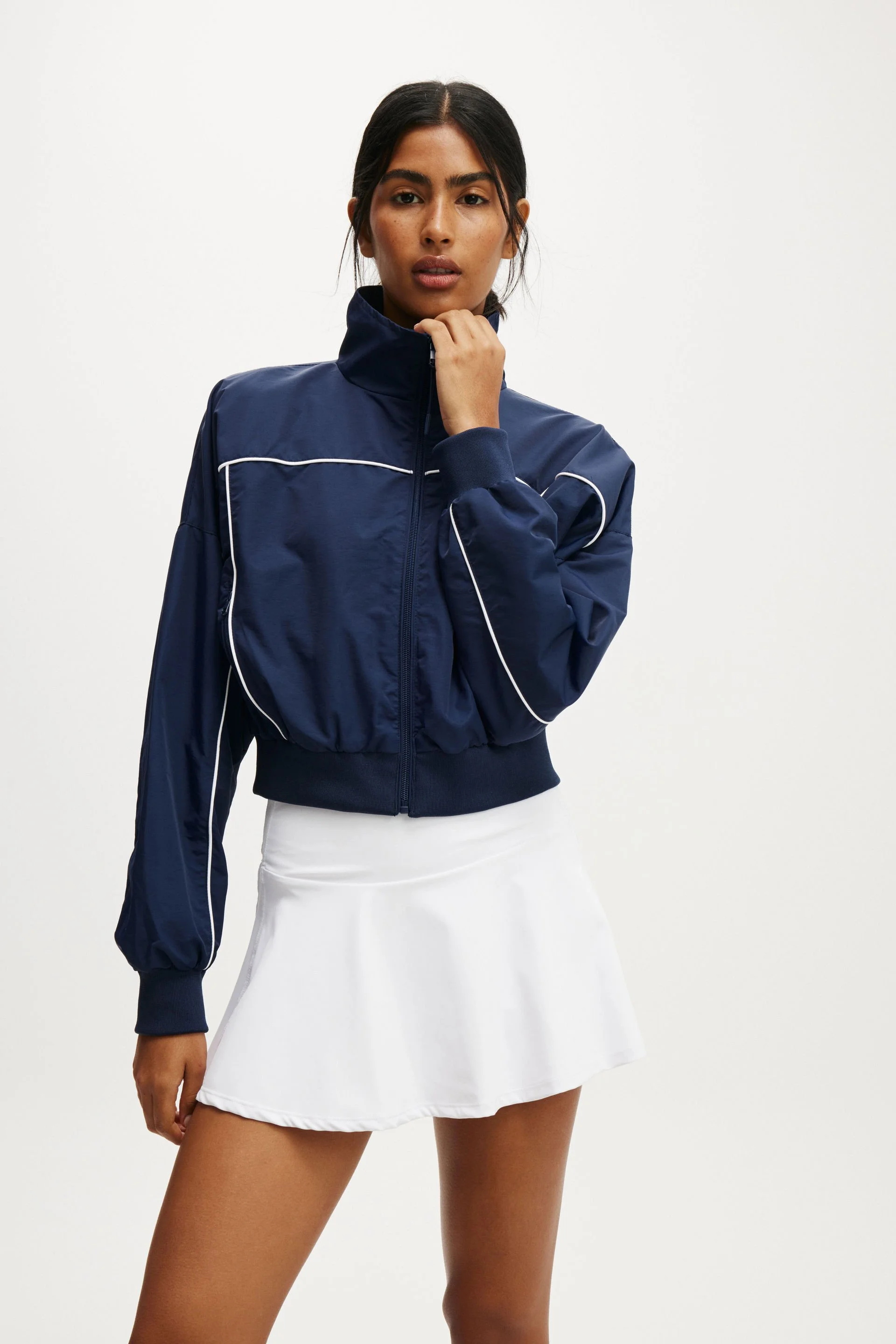COTTON ON BODY Áo Khoác Dài Tay Nữ-Baseline Cropped Rib Panelled Anorak