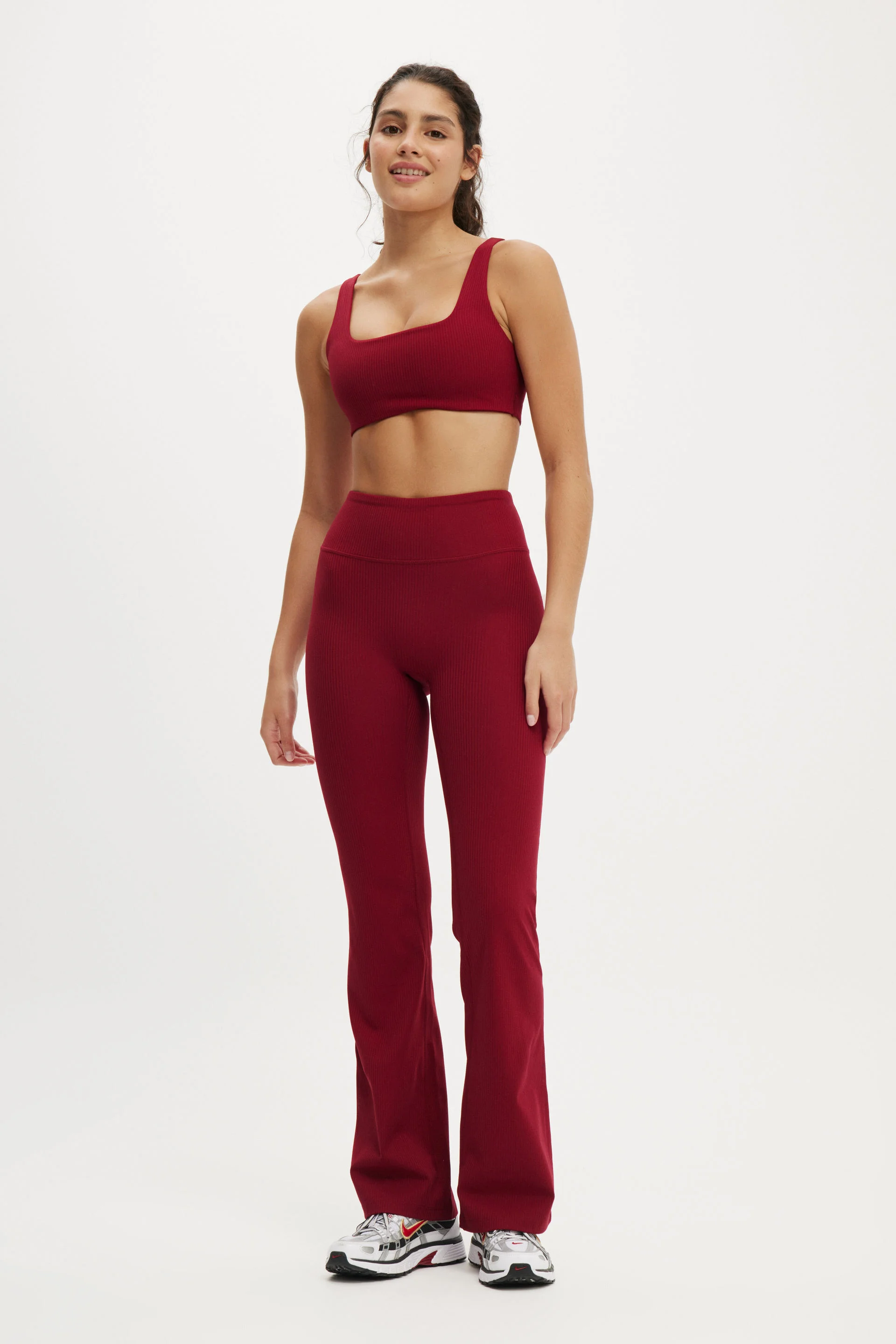 COTTON ON BODY Quần Thun Dài Ống Loe Nữ-Ultra Soft Rib Flare- Asia Fit