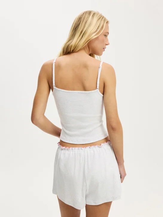 COTTON ON BODY Áo Kiểu Hai Dây Nữ-Ruffle Pointelle Cami