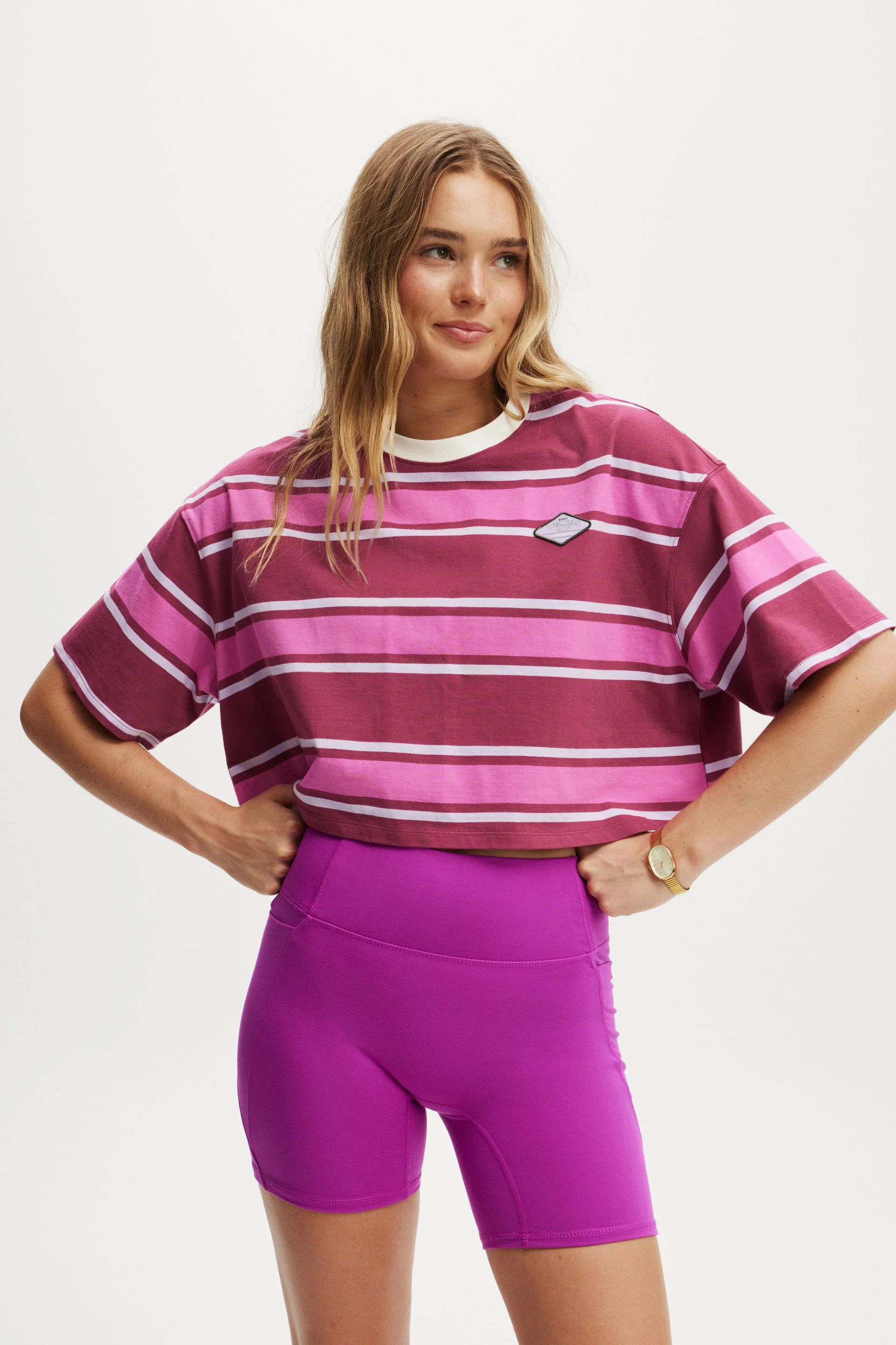 COTTON ON BODY Áo Thun Ngắn Tay Nữ-Active Cropped Graphic Tee