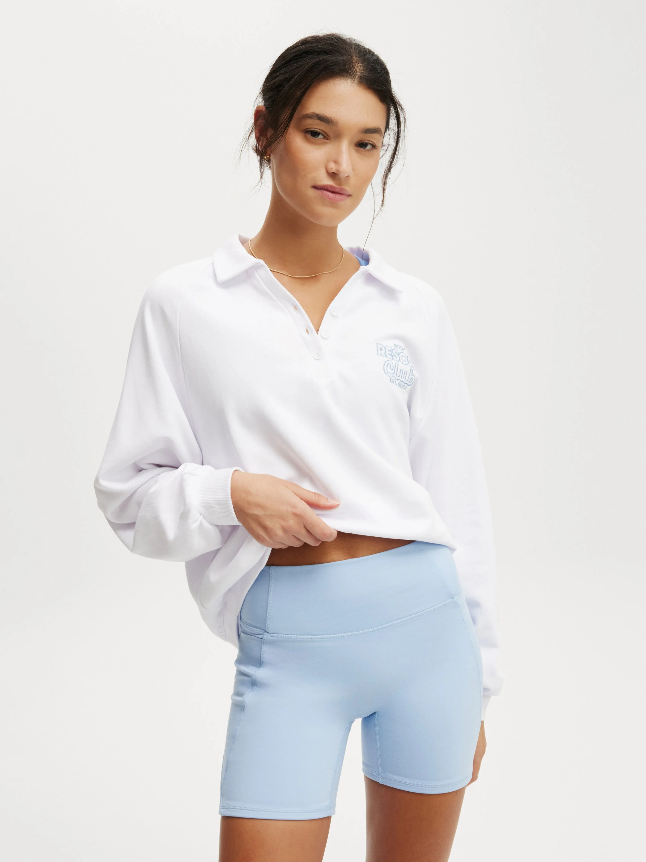 COTTON ON BODY Áo Thun Polo Dài Tay Nữ-Lightweight Fleece Graphic Polo