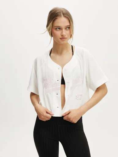 COTTON ON BODY Áo Thun Có Họa Tiết Nữ-Active Mesh Raglan Graphic Tee