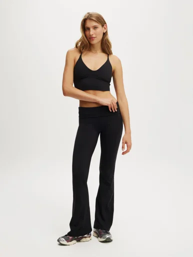 COTTON ON BODY Quần Thun Ống Loe Nữ-Ultra Soft Roll Over Flare