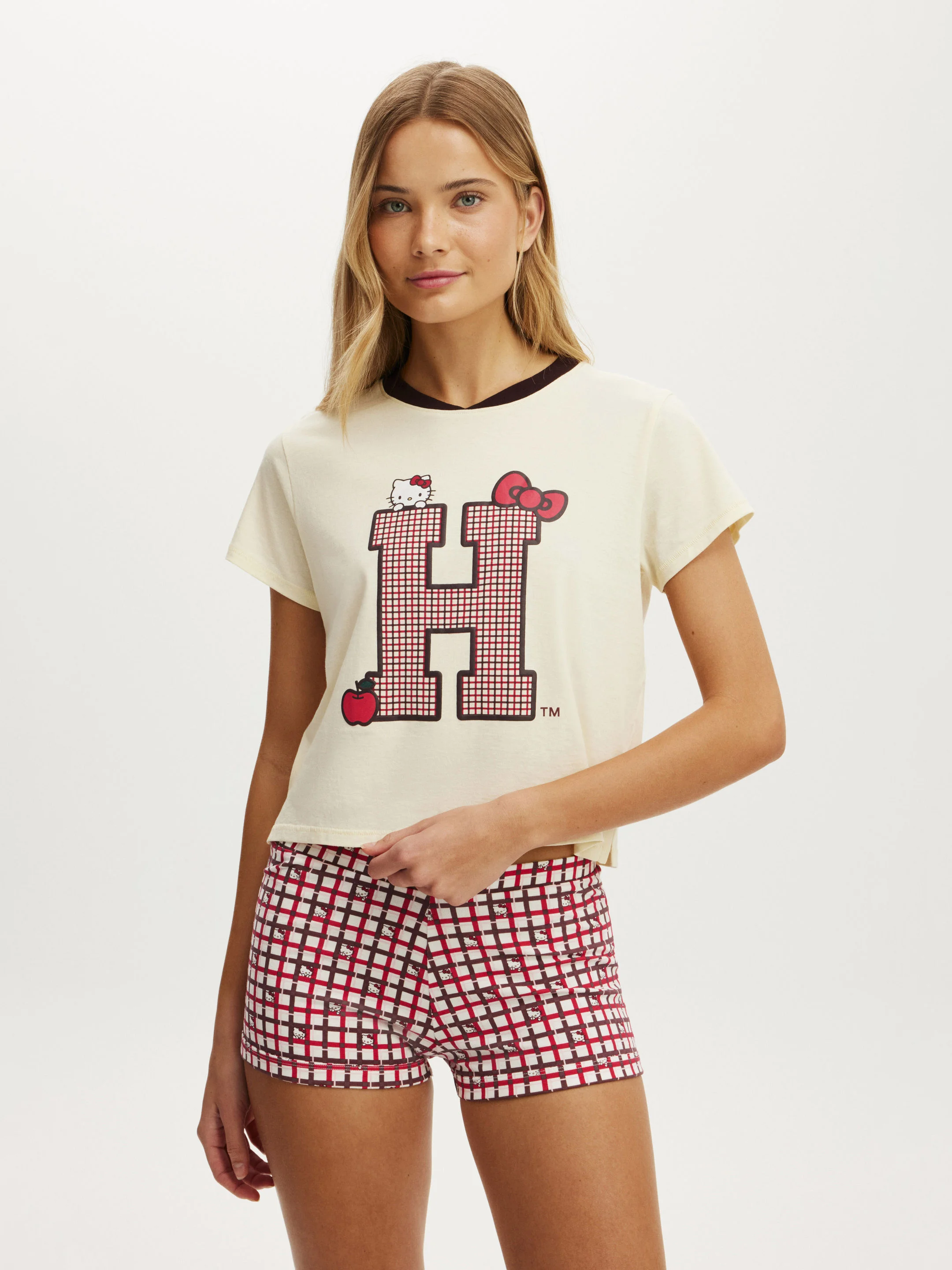 COTTON ON BODY Áo Thun Có Họa Tiết Nữ - 90 S Sporty V-Neck Tee