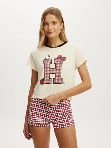 COTTON ON BODY Áo Thun Có Họa Tiết Nữ - 90 S Sporty V-Neck Tee