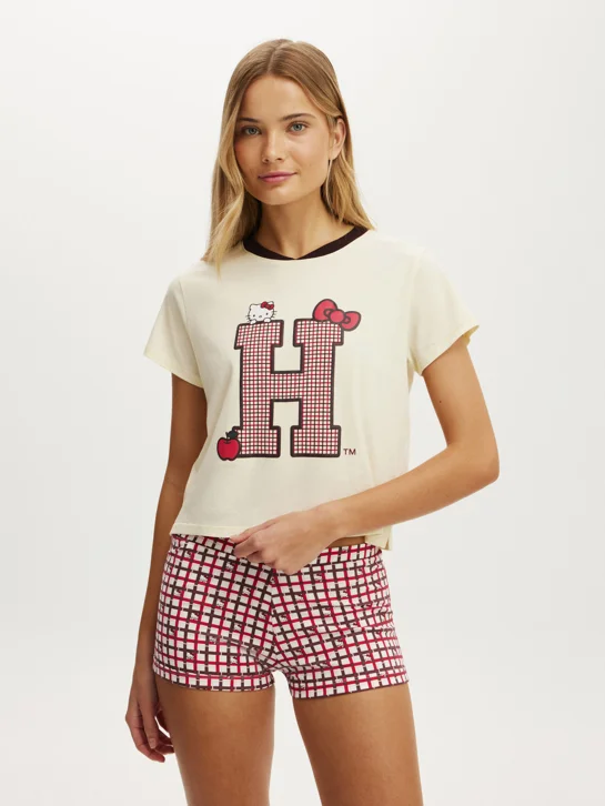 COTTON ON BODY Áo Thun Có Họa Tiết Nữ - 90 S Sporty V-Neck Tee