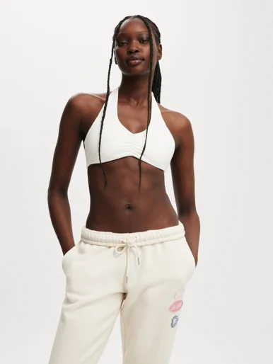 COTTON ON BODY Áo Bra Thể Thao Nữ-Ultra Soft Scrunch Halter Crop