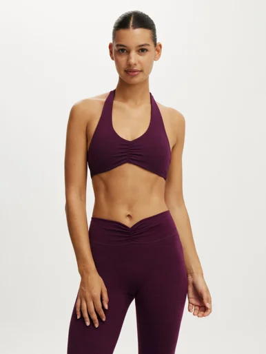 COTTON ON BODY Áo Bra Thể Thao Nữ - Ultra Soft Scrunch Halter Crop