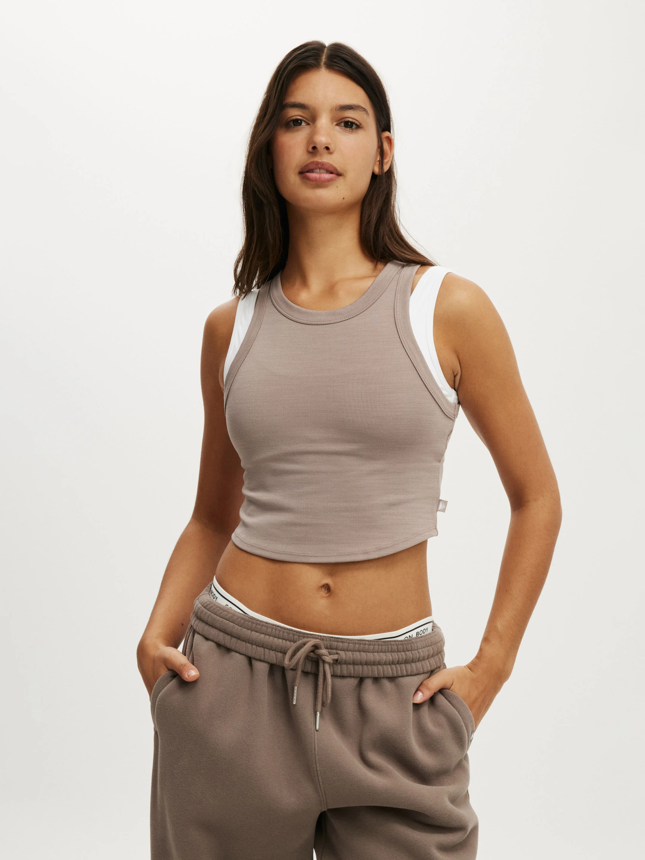 COTTON ON BODY Áo Cộc Tay Thể Thao Nữ - Active Rib Curved Hem Tank