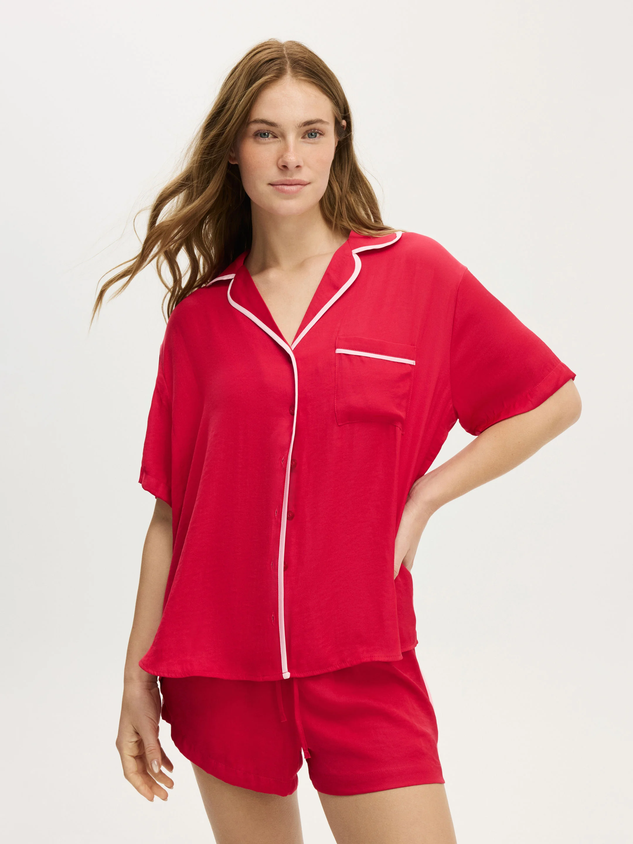 COTTON ON BODY Bộ Đồ Ngủ Nữ-Washed Satin Sleep Set