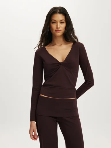 COTTON ON BODY Áo Thun Dài Tay Nữ - Dreamy Soft Twist Detail Top