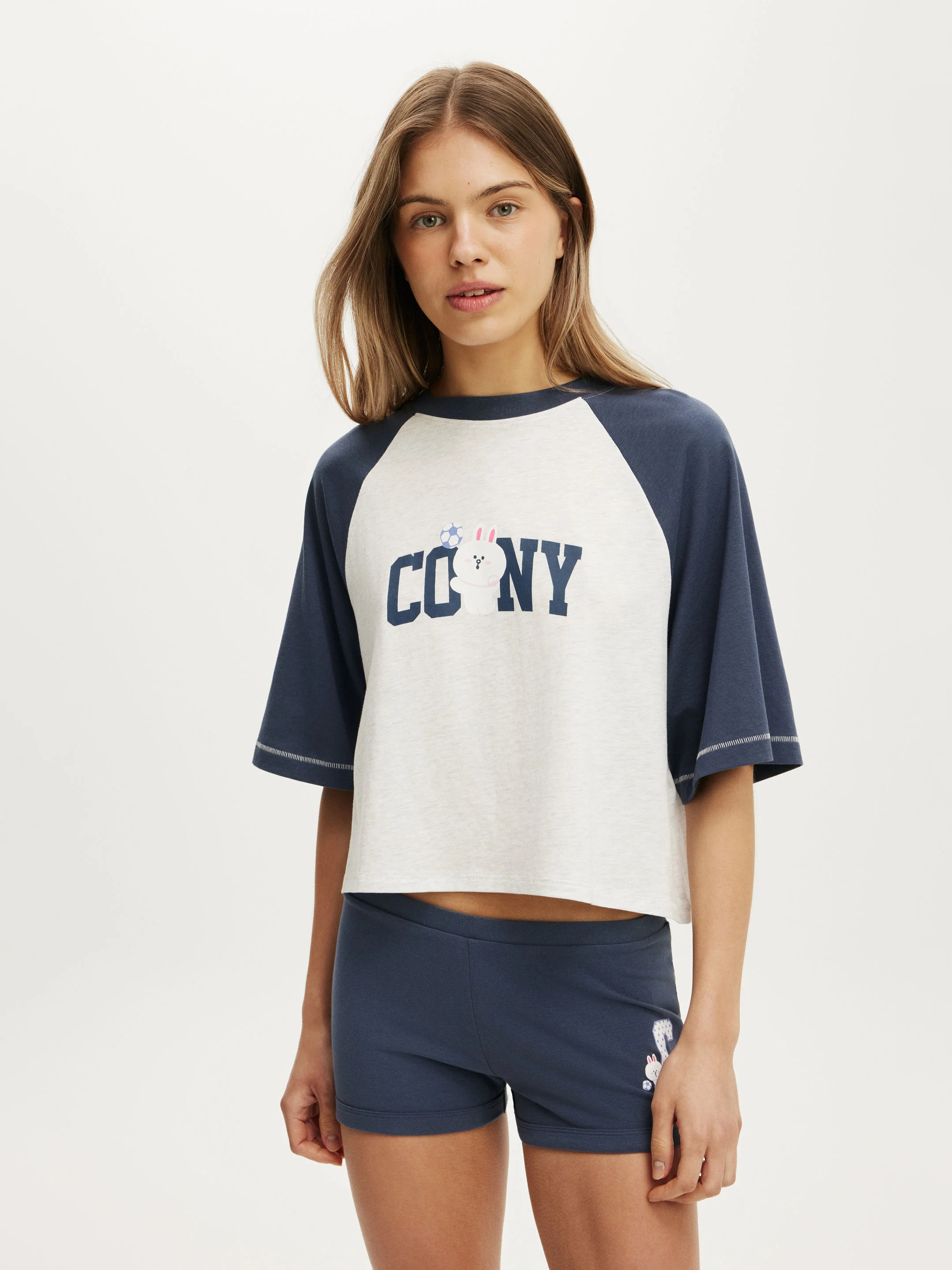 COTTON ON BODY Áo Thun Có Họa Tiết Nữ-Cropped Boxy Lounge Tee