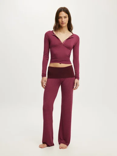COTTON ON BODY Áo Thun Dài Tay Nữ - Airy Soft Lounge Henley