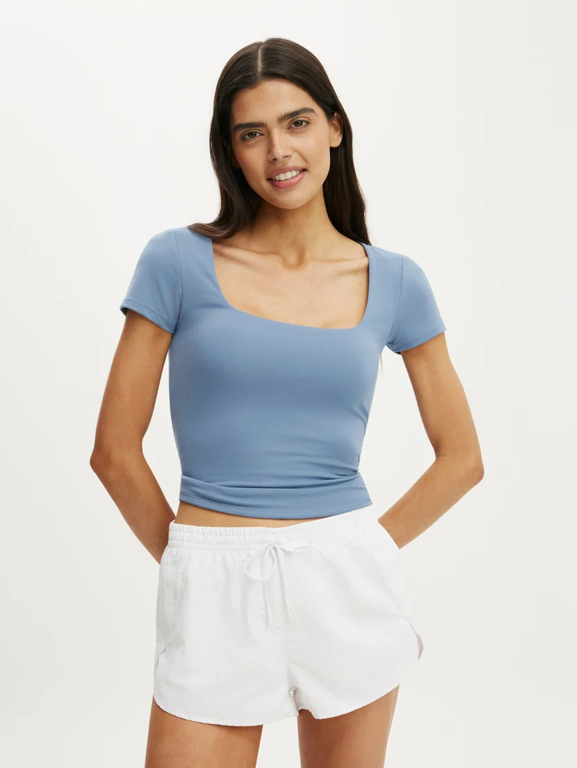COTTON ON BODY Áo Thun Ngắn Tay Nữ - Ultra Soft Square Fitted Tsh