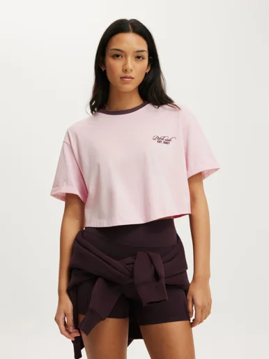 COTTON ON BODY Áo Thun Có Họa Tiết Nữ - Cropped Graphic Active Tee