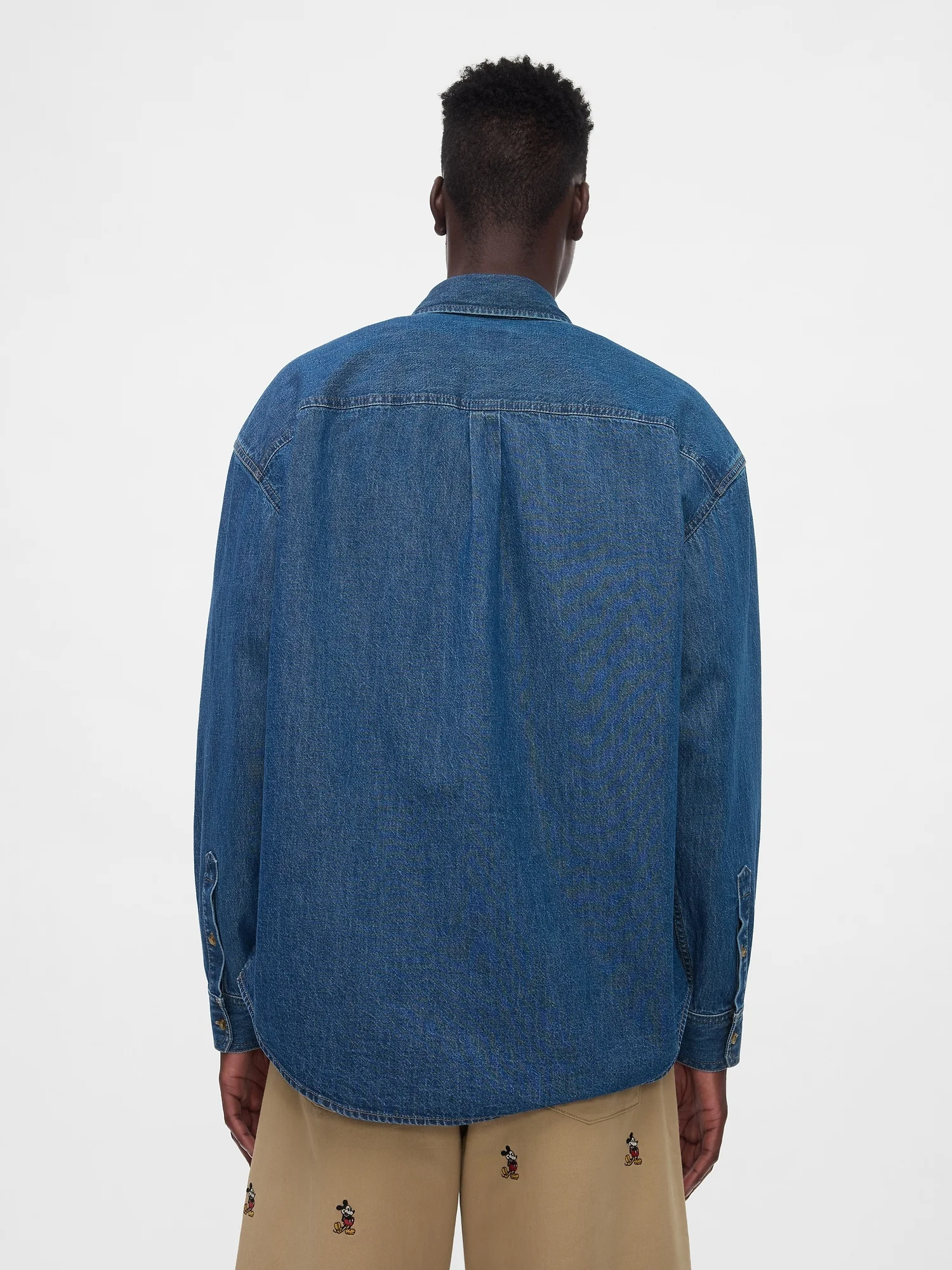GAP Áo Sơ Mi Tay Dài Nam - Denim