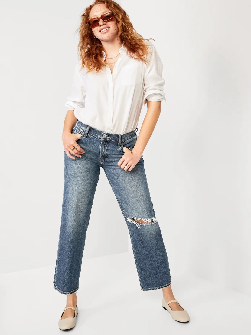OLD NAVY Quần Jean Nữ Ống Đứng