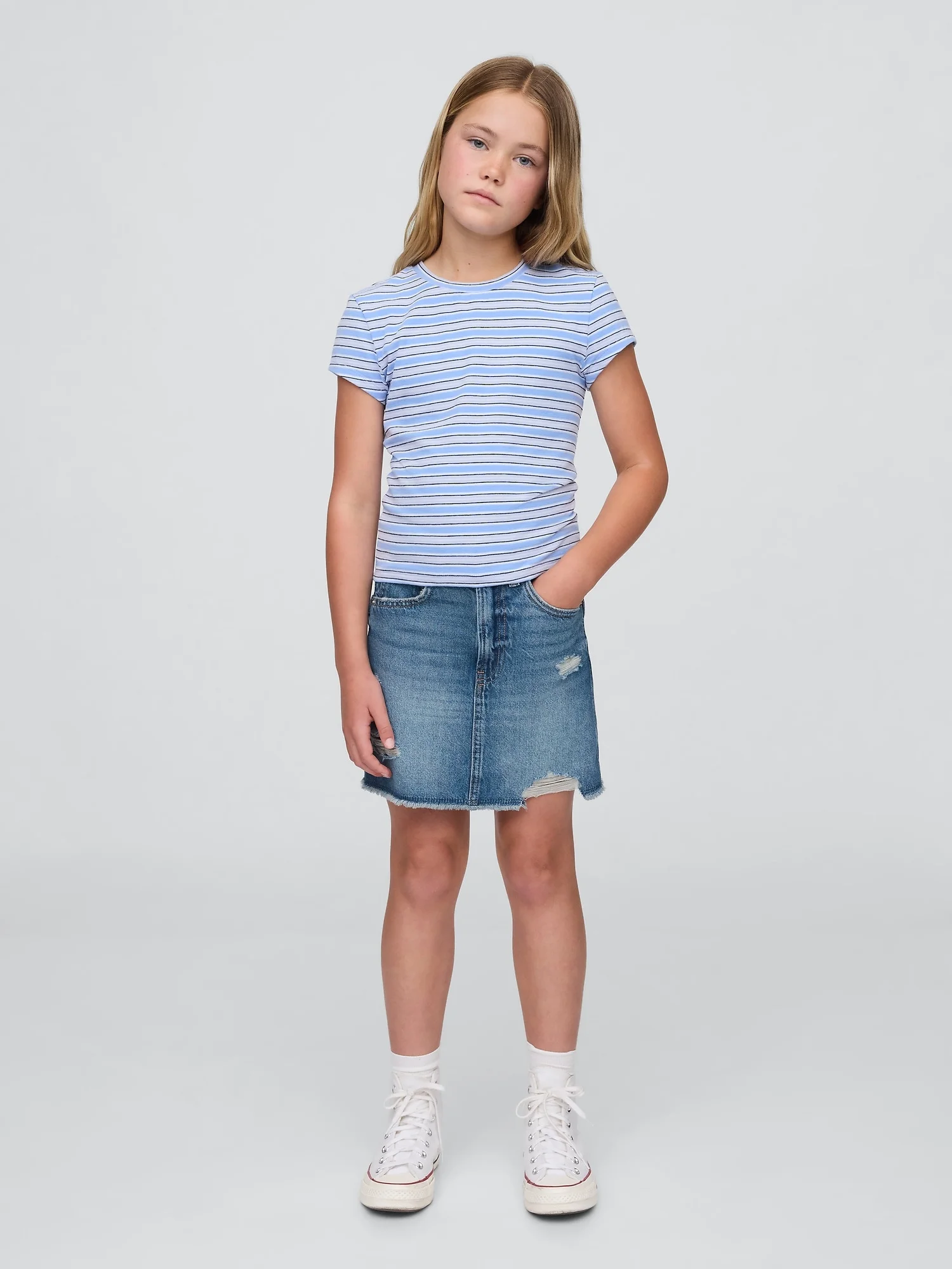 GAP Chân Váy Jeans Bé Gái - High Rise Skirt