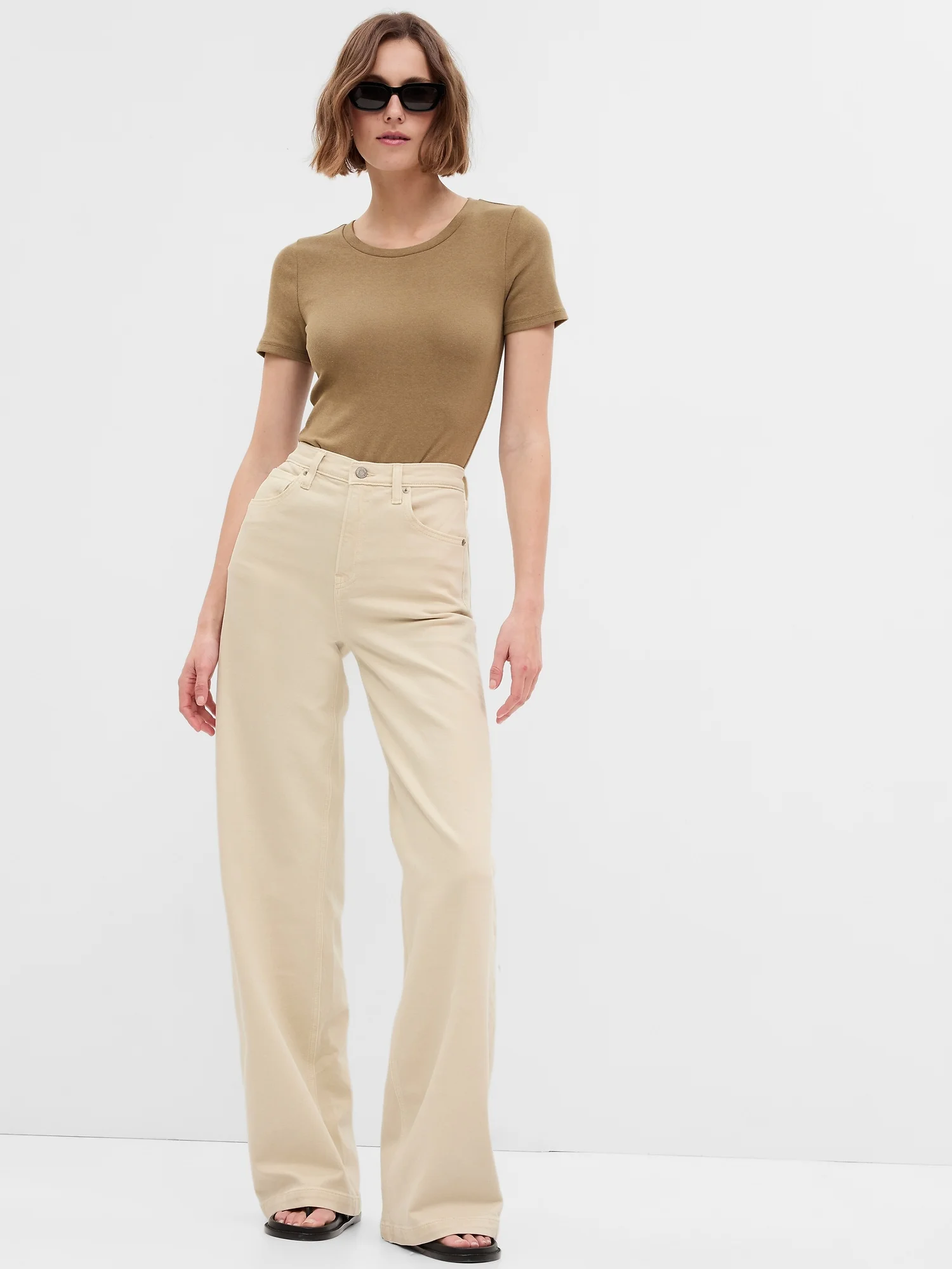 GAP Quần Jeans Dài Nữ - Wide Leg