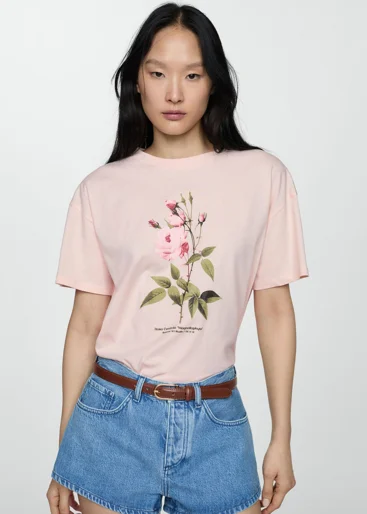 MANGO Áo Thun Nữ Floral