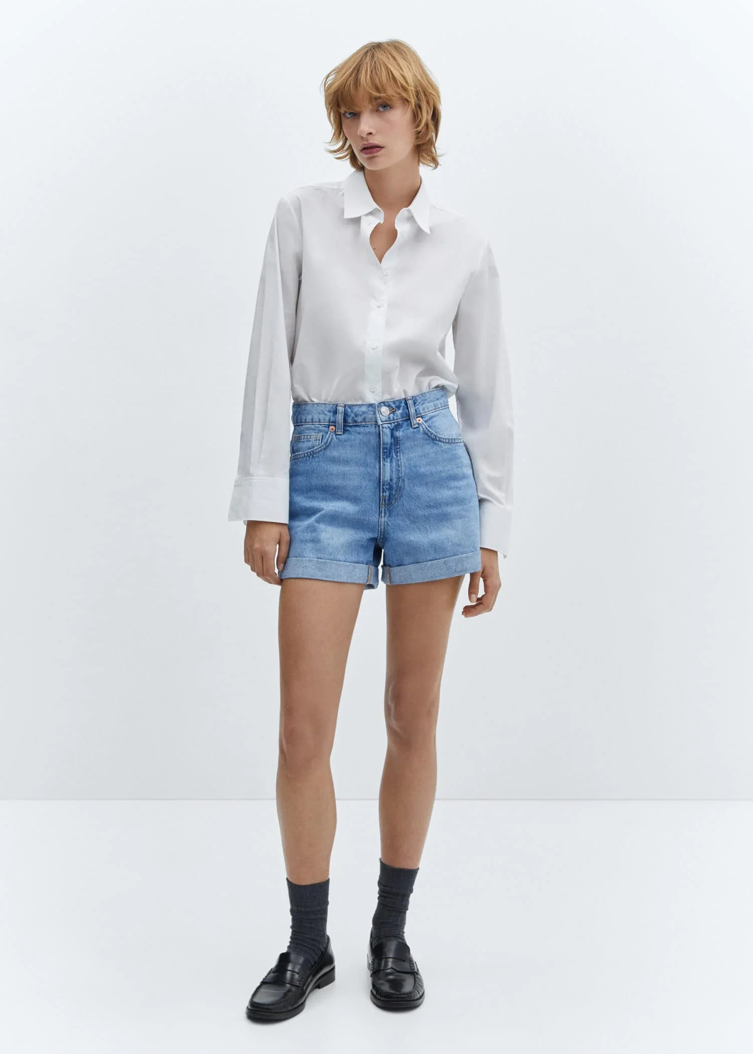 MANGO Quần Ngắn Nữ Mom80