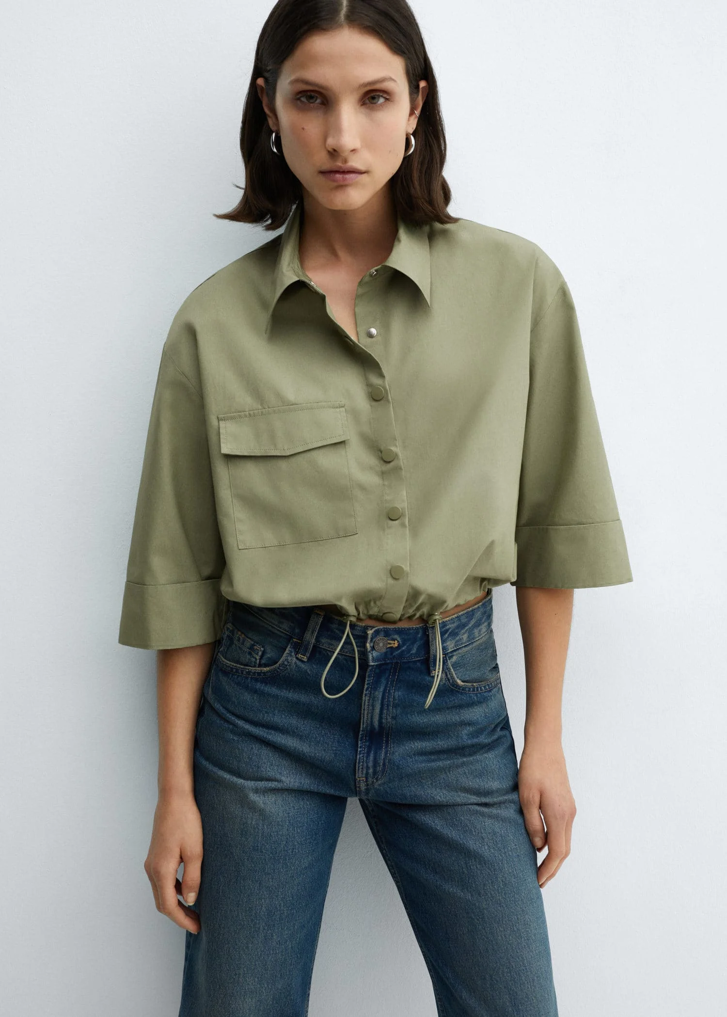 MANGO Áo Sơ Mi Nữ Puffer
