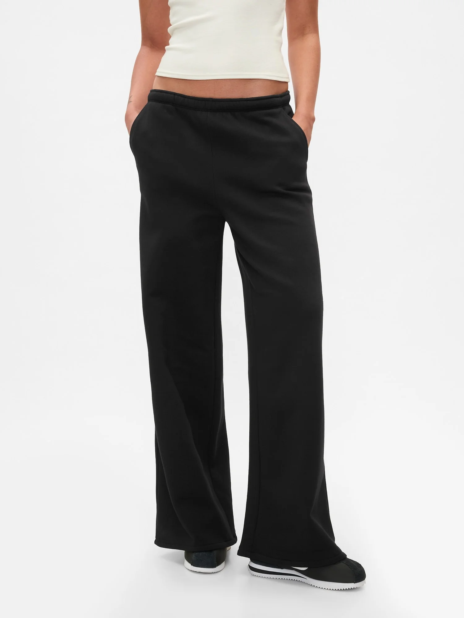 GAP Quần Dài Nỉ Nữ - Wide Leg