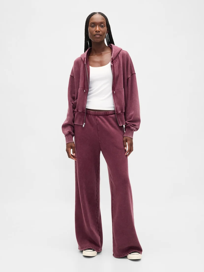 GAP Quần Dài Nỉ Nữ - Wide Leg