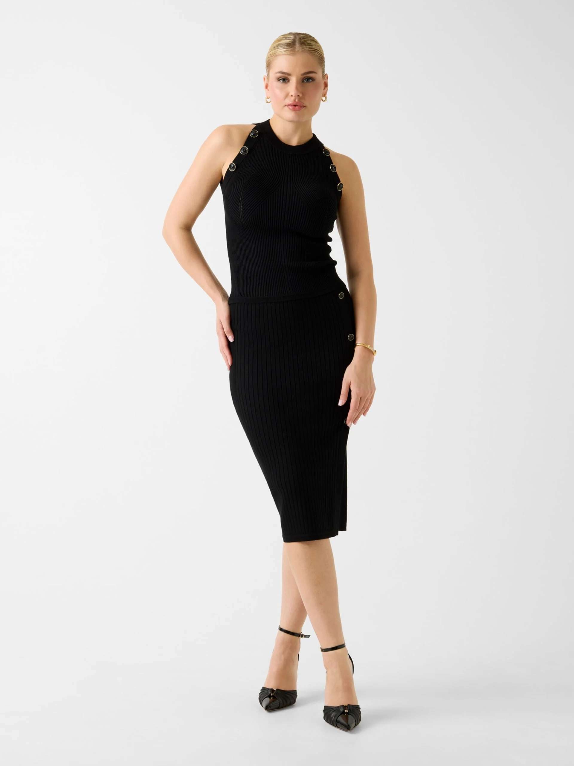 GUESS MARCIANO Áo Len Nữ - Bice Halter Neck Top Swtr