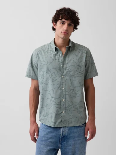 GAP Áo Sơ Mi Tay Ngắn Nam - Standard Fit