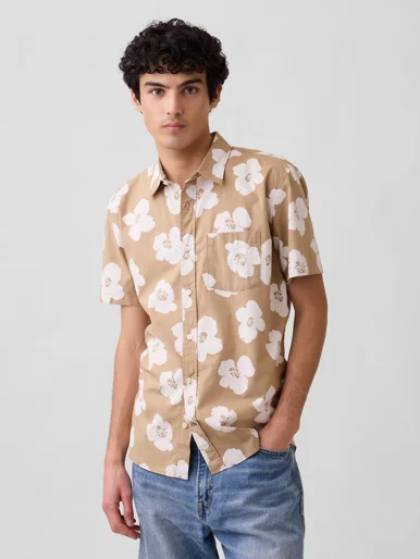 GAP Áo Sơ Mi Tay Ngắn Nam - Standard Fit