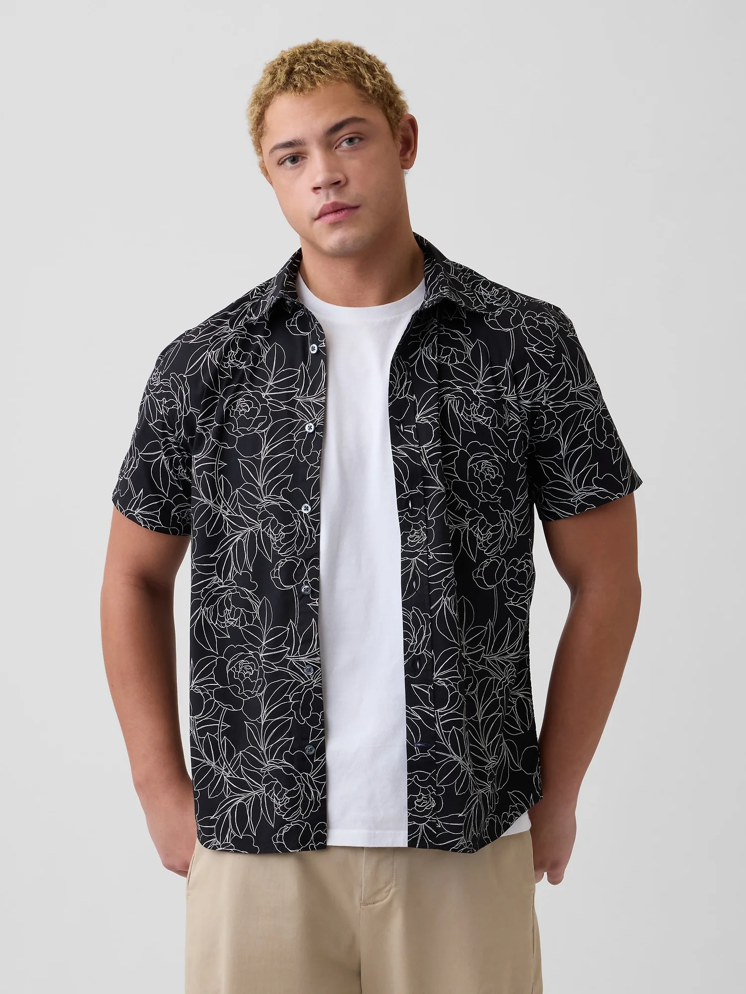 GAP Áo Sơ Mi Tay Ngắn Nam - Standard Fit