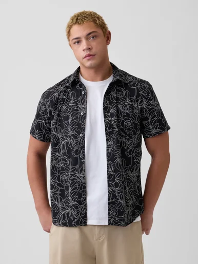 GAP Áo Sơ Mi Tay Ngắn Nam - Standard Fit