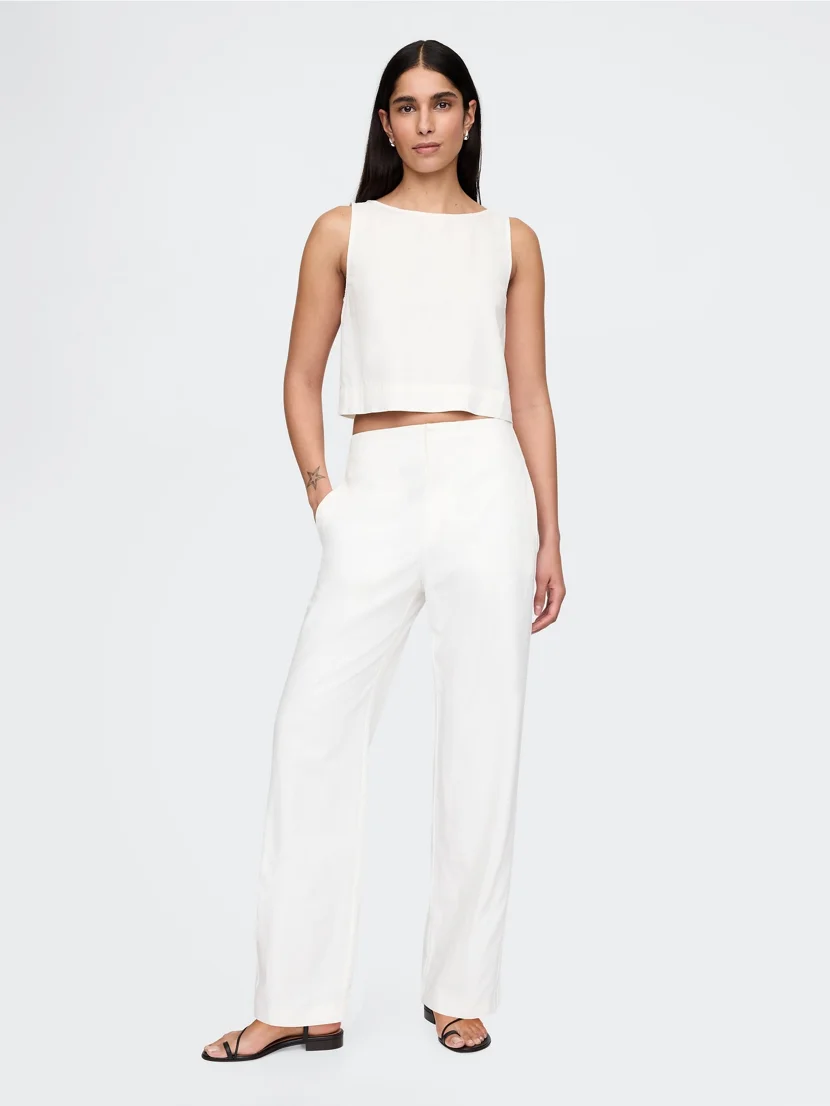 GAP Quần Vải Dài Nữ - Relaxed Straight