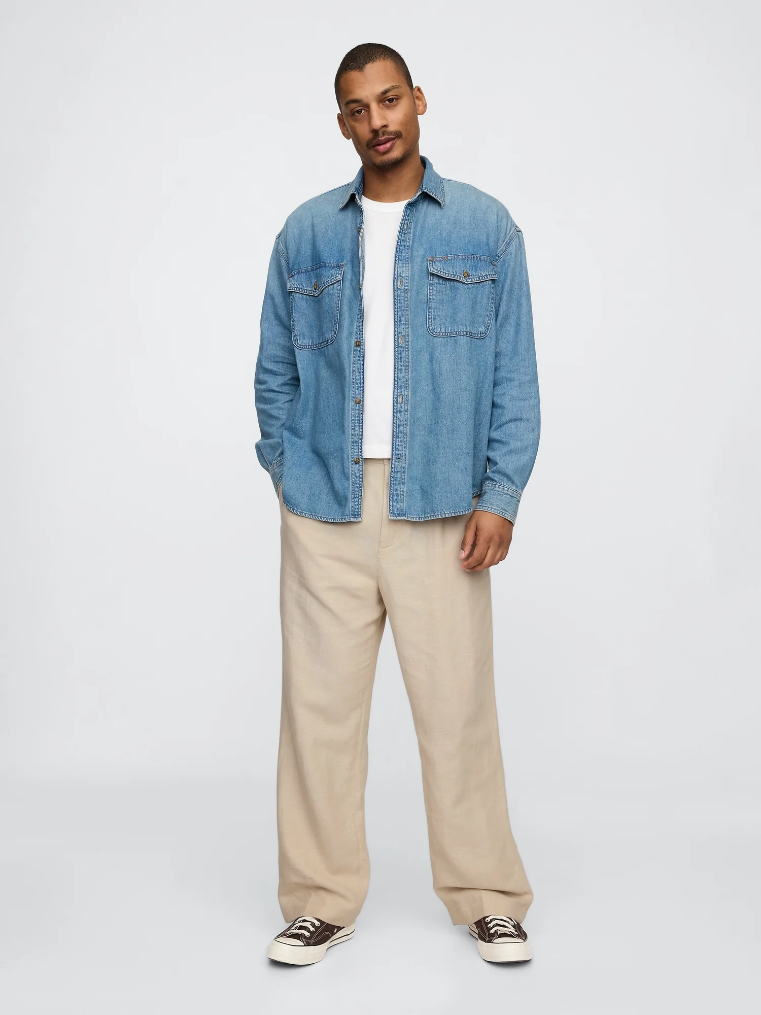 GAP Quần Vải Dài Nam - Loose