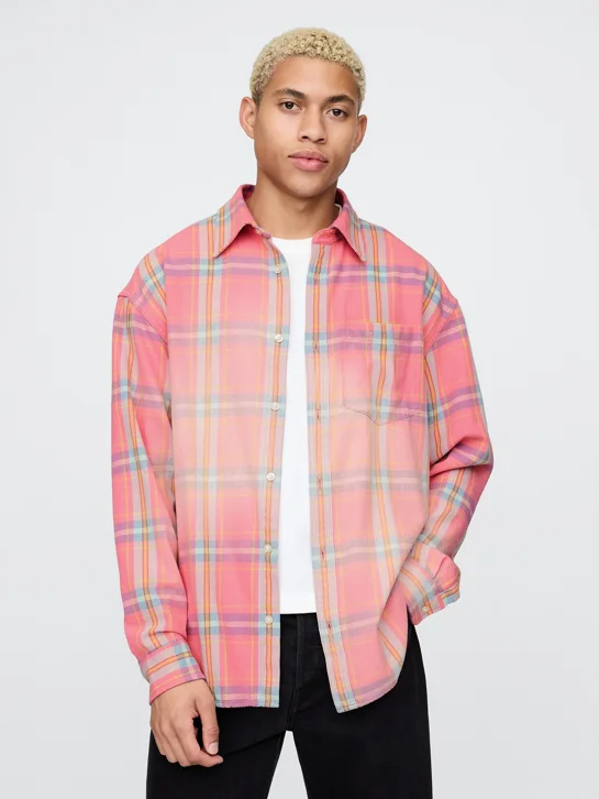 GAP Áo Sơ Mi Tay Dài Nam - Big Shirt