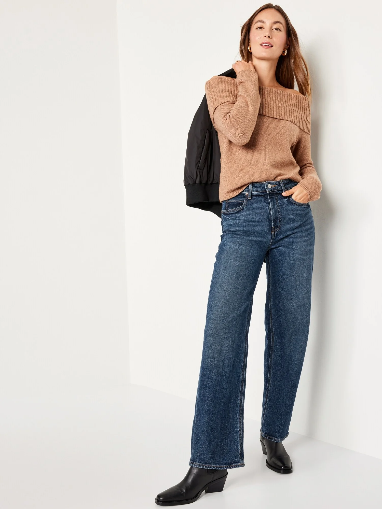 OLD NAVY Quần Jean Nữ Ống Rộng