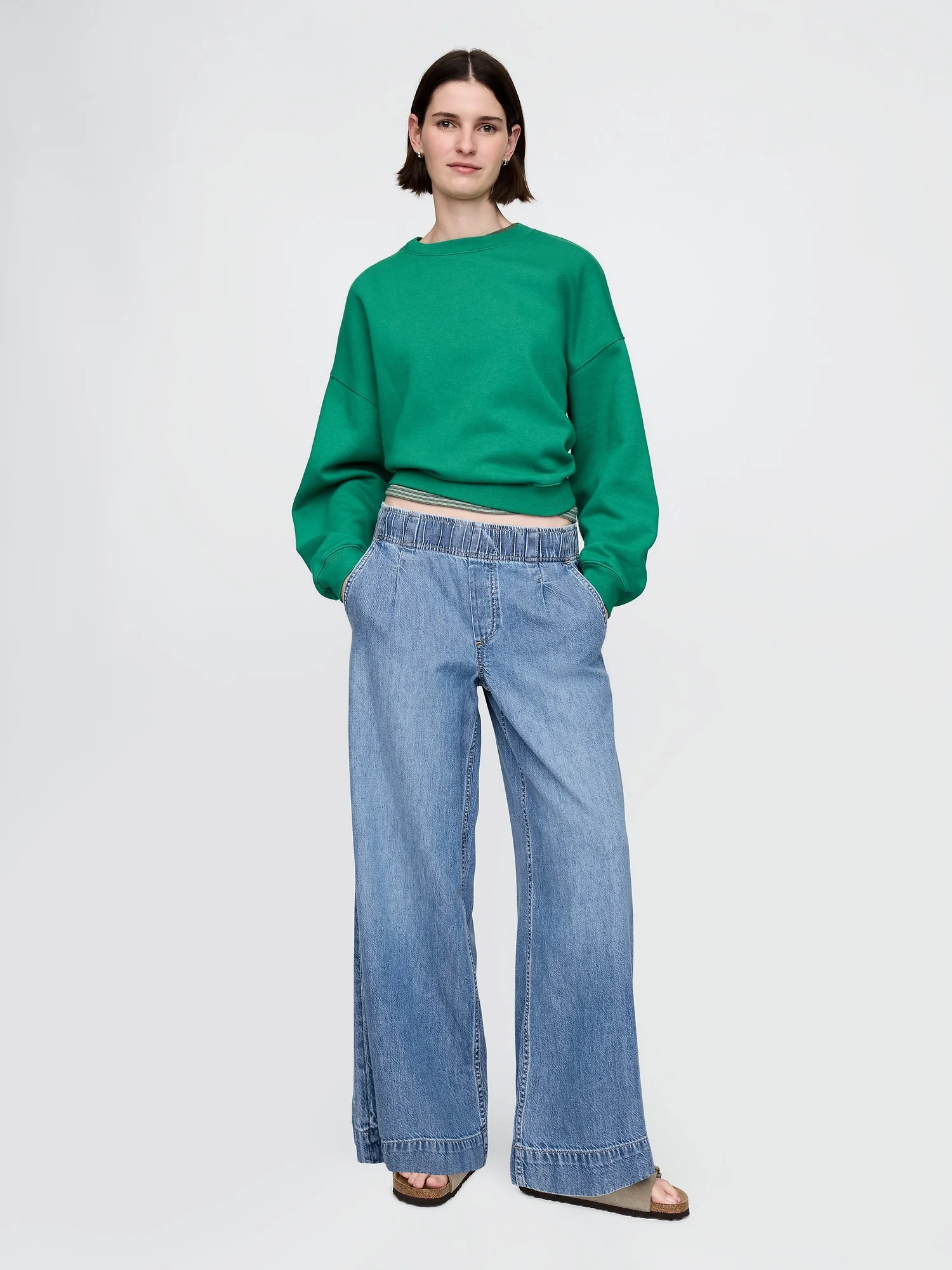 GAP Quần Jeans Dài Nữ - Baggy