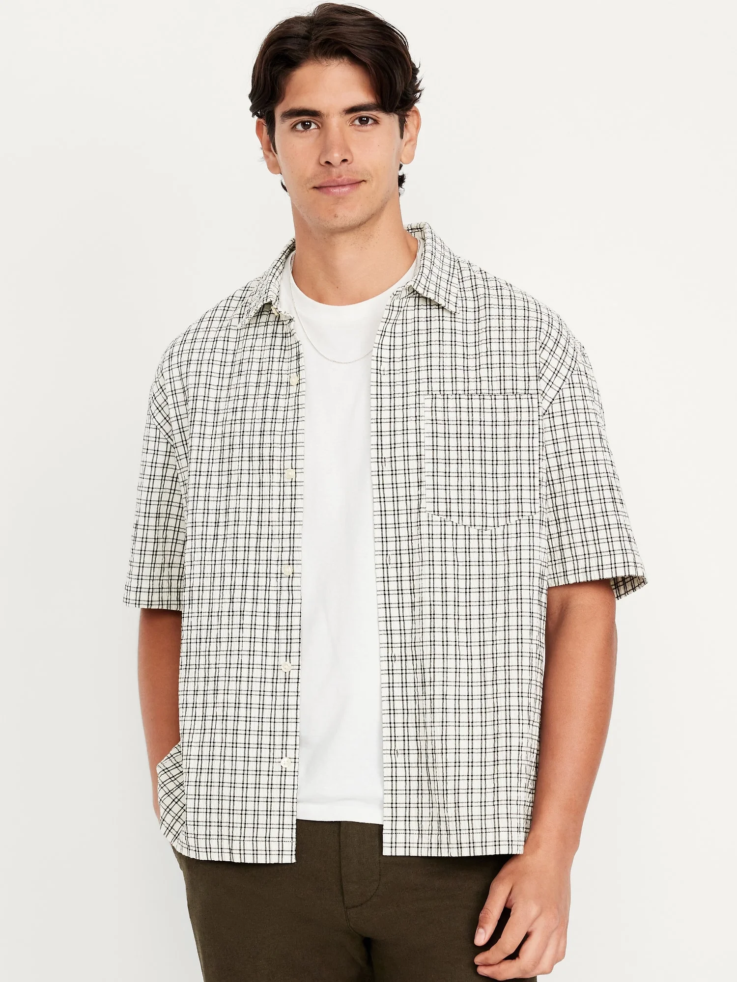 OLD NAVY Áo Sơ Mi Tay Ngắn Nam - Oversized