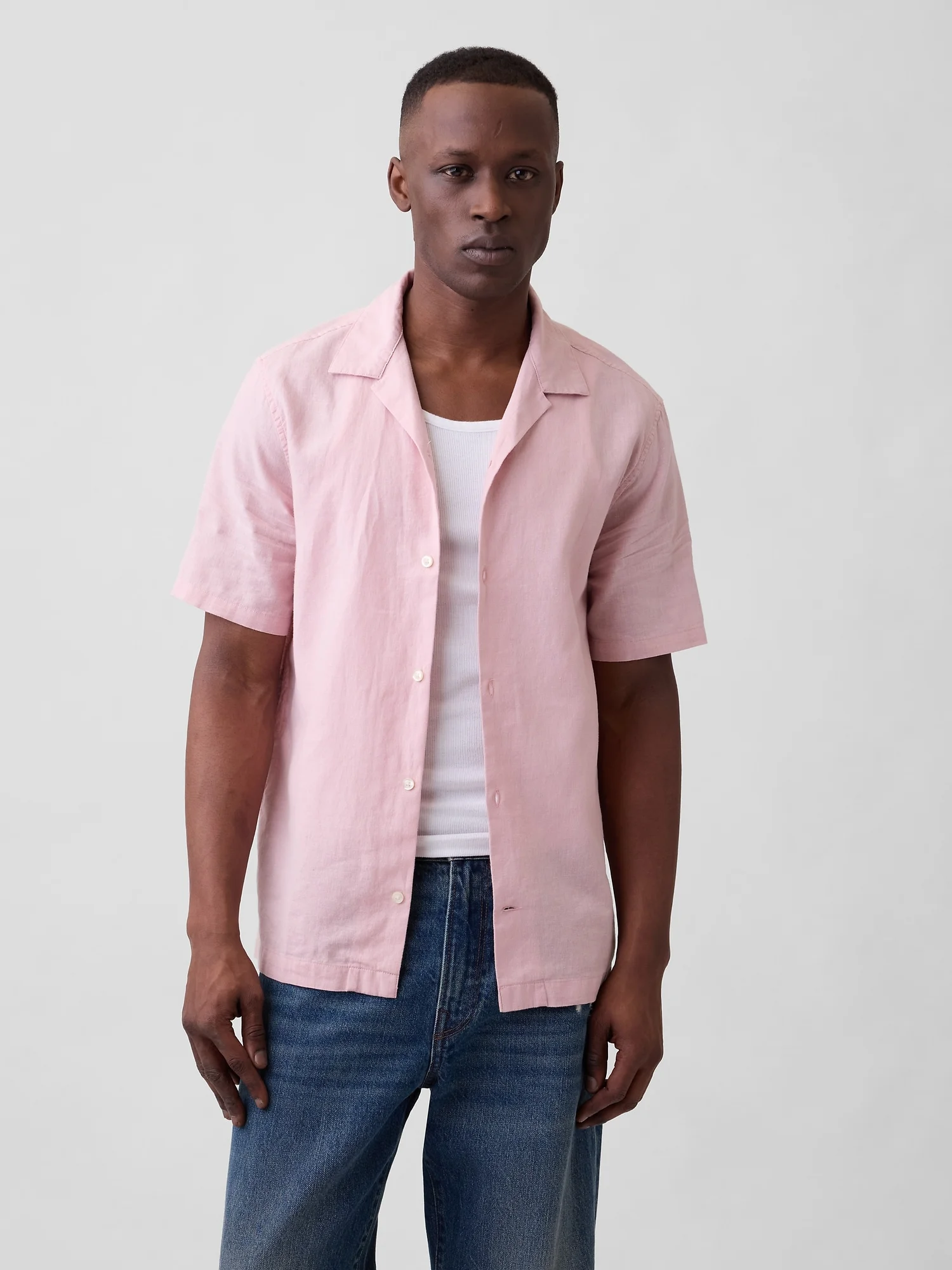 GAP Áo Sơ Mi Tay Ngắn Nam - Standard Fit
