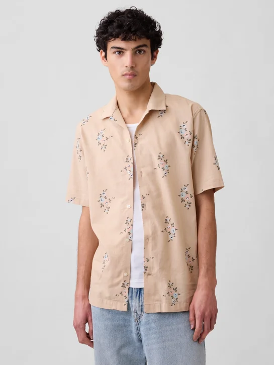 GAP Áo Sơ Mi Tay Ngắn Nam - Standard Fit