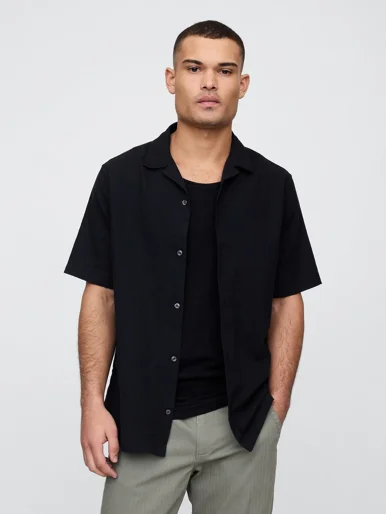 GAP Áo Sơ Mi Tay Ngắn Nam - Standard Fit