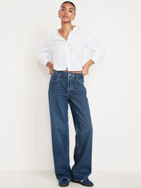 OLD NAVY Quần Jean Dài Nữ - Wide Leg