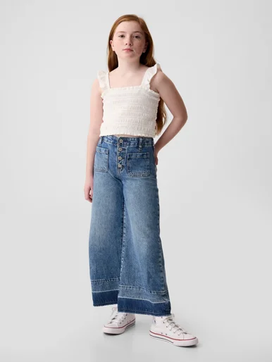 GAP Quần Jeans Dài Bé Gái - Denim Wide Leg