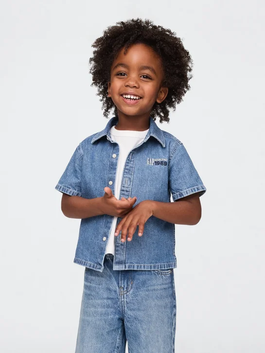 GAP Áo Sơ Mi Denim Em Bé