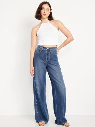 OLD NAVY Quần Jean Dài Nữ - Baggy