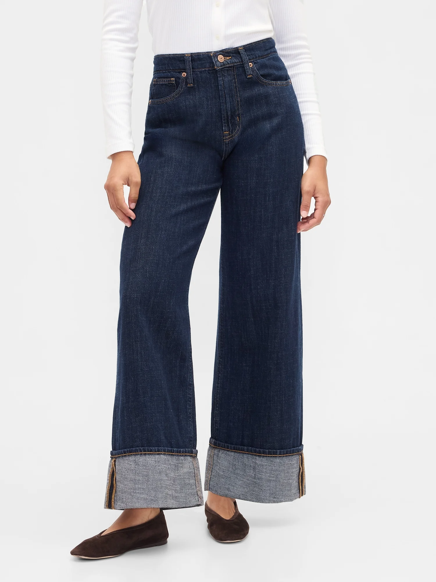 GAP Quần Dài Denim Nữ - Wide Leg
