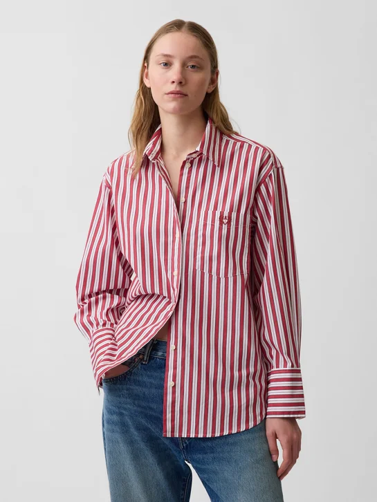 GAP Áo Sơ Mi Tay Dài Nữ - Big Shirt