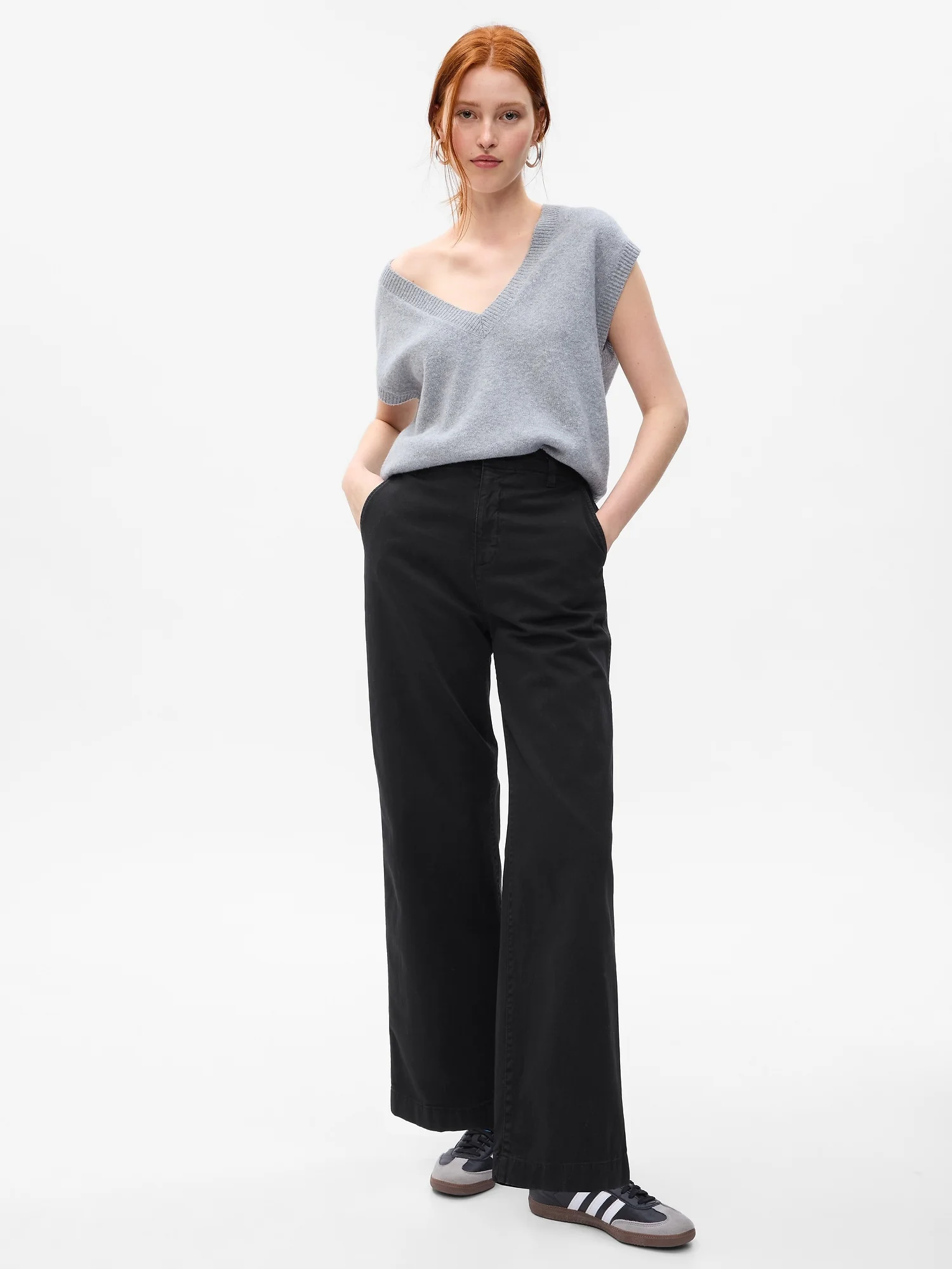 GAP Quần Vải Dài Nữ