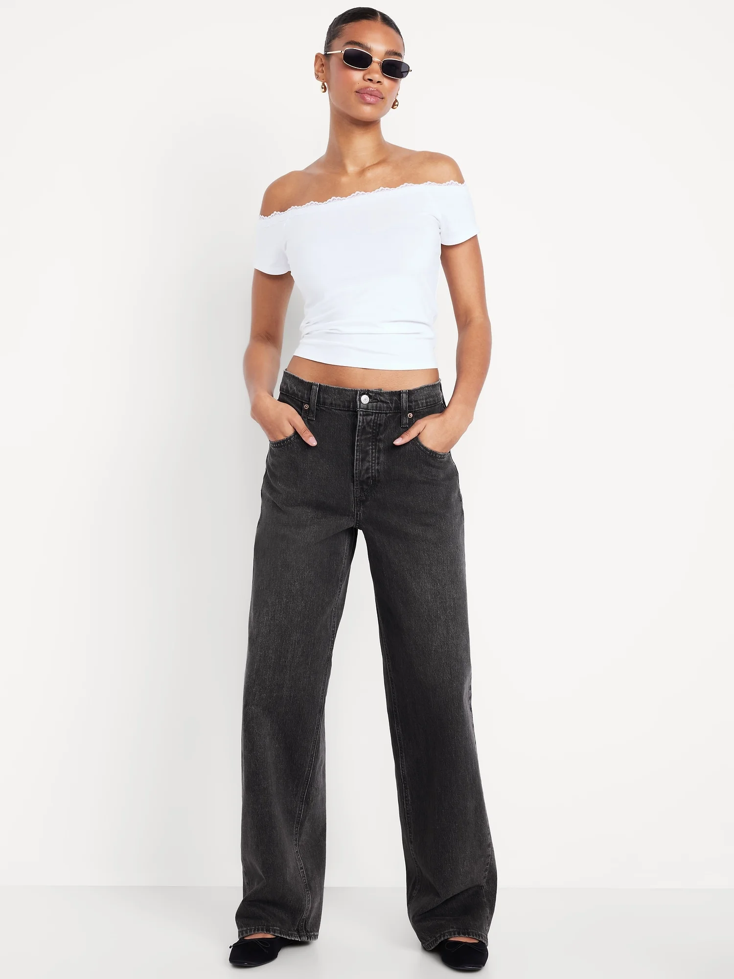 OLD NAVY Quần Jean Dài Nữ - Wide Leg
